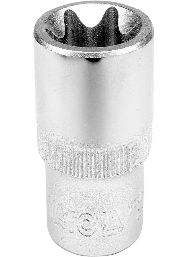 Yato YT-05226 Torx Socket E20 x 28mm for 1/2" Drive | S2 Steel, Chromium Plated | Home & Mechanical Tool - Image 1